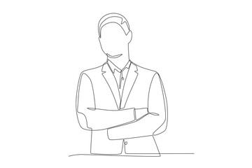 Business leader concept one-line drawing