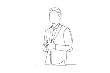 Business leader concept one-line drawing