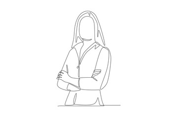 Business leader concept one-line drawing