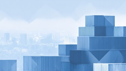 facility. An aerial view of geometric shipping containers forming an abstract industrial landscape. safety posters.