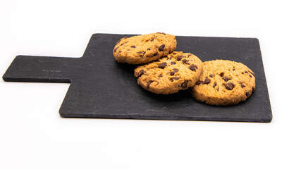 Chocolate Chip Cookies on Small Slate Platter