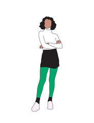 Young Black Woman Model - Color Vector Illustration SVG - Architecture People