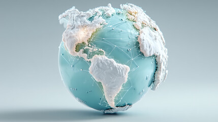 Frosted 3D Globe Model