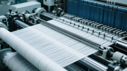 Textile Factory Loom Automation Production Line Industrial Manufacturing Background