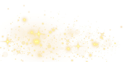 Golden sequins glow with many lights. Glittering dust. Luxurious background of golden particles.	