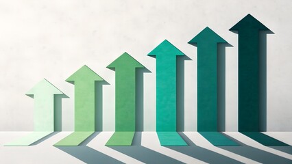 Green Arrows Rising – Data Growth and Performance Trends, Business, Conceptual, Motivation, Abstract, Analytics