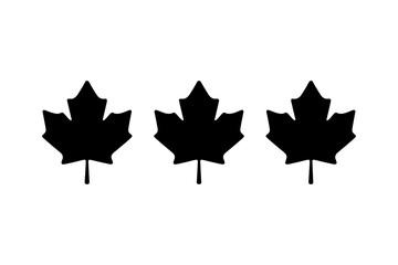 Black maple leaves silhouette design on a white background for artistic and decorative uses