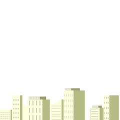 Naklejka premium Modern city skyline illustration with simple building shapes