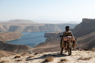 Motorcycle Rider View on Band-e-Amir NP Afghanistan