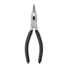 Needle nose pliers with black handles isolated