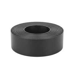 Roll of black industrial strapping tape isolated