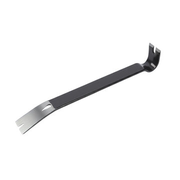 Black metal pry bar tool isolated