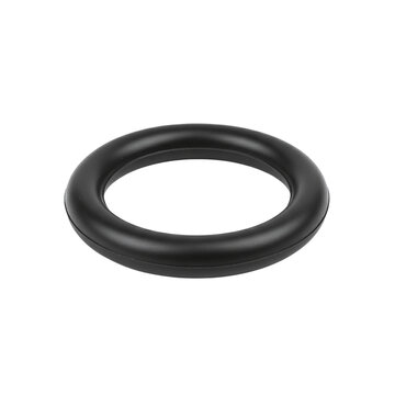 Black rubber o-ring seal isolated