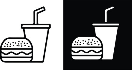 fast food icon set drink burger icons vector design 