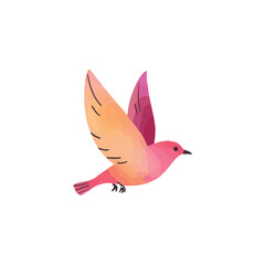 Fototapeta premium Watercolor Bird in Flight Delicate Pastel Colors vector illustration