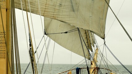 an old sailing ship in full sail