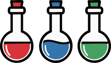 RPG_Potion_Icons_Health_Mana_Cure_-_ミニマリストRPGの回復薬_魔力薬_毒消しアイコン