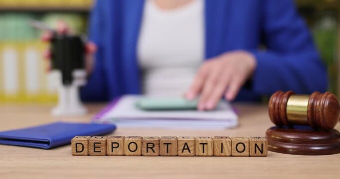 Discussion on immigration issues highlighting deportation in a legal setting with thoughtful gestures and writings