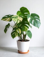 Monstera variegated in the tree pot