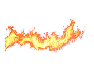 Obraz premium Dynamic yellow and orange flames with red accents, horizontal fire element