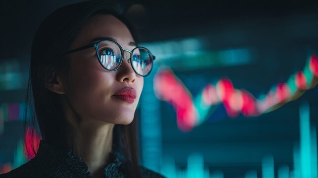 Transformative insights: a leader interpreting market dynamics. Trading signals. Innovative financial presentation: leading with visual data insights. Portfolio growth. Trading strategy.