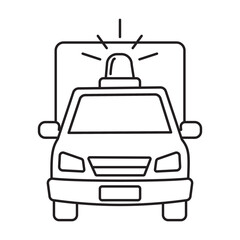 Obraz premium Emergency Vehicle Icon Graphic Ambulance Car Line Art Simple Design Clip Art Health Crisis Public Safety Medical