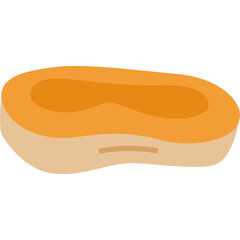 A Sliced Turmeric Root With Vibrant Orange Flesh and Light Brown Skin Isolated on a Transparent Background Showcasing its Natural Form and Texture