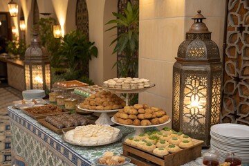 Maghrebi Cuisine Traditional Baklava Sellou Makrout Couscous Chebakia Tagine Ghriba Harira Moroccan Algerian Tunisian Food Authentic Cultural North African Gastronomy Heritage Ramadan Feast Artisanal.