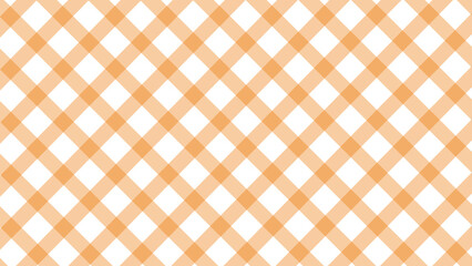 Diagonal orange checkered plaid in the white background	