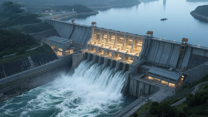 Great Heat Solar Term Hydropower Station Dam Clean Energy Engineering Background