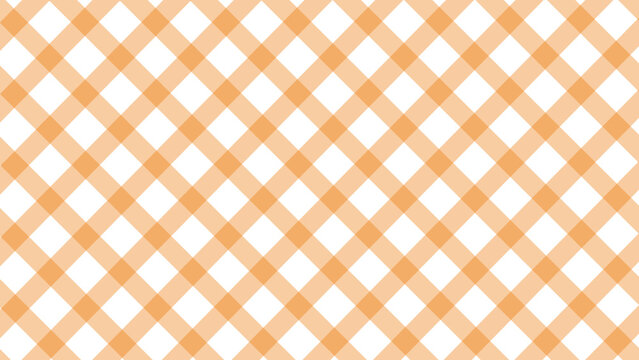 Diagonal orange checkered plaid in the white background	