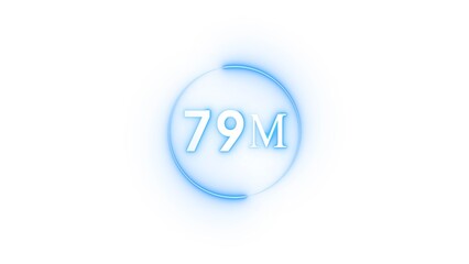 Congratulation 79M subscriber.  Neon number followers' illustration number.