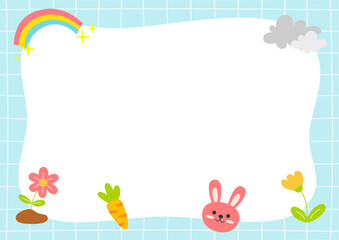 cute blue frame background