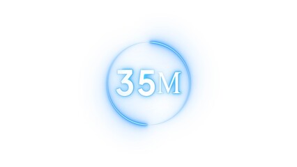 Congratulation 35M subscriber.  Neon number followers' illustration number.