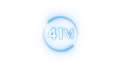 Congratulation 41M subscriber.  Neon number followers' illustration number.