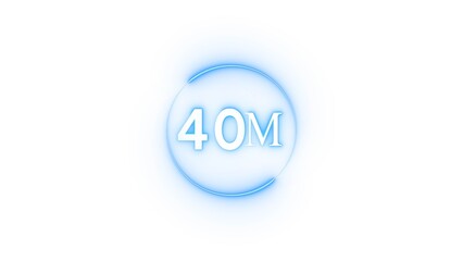 Congratulation 40M subscriber.  Neon number followers' illustration number.