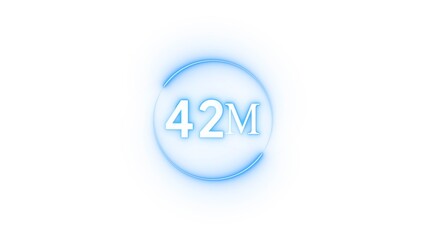 Congratulation 42M subscriber.  Neon number followers' illustration number.