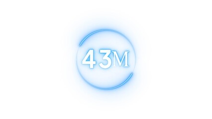 Congratulation 43M subscriber.  Neon number followers' illustration number.