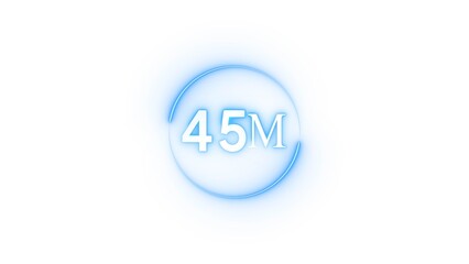Congratulation 45M subscriber.  Neon number followers' illustration number.