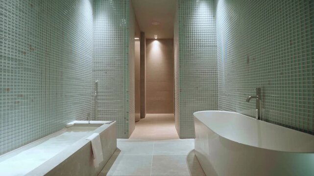 Modern bathroom design showcase urban setting interior photography contemporary style aesthetic appeal tranquility concept