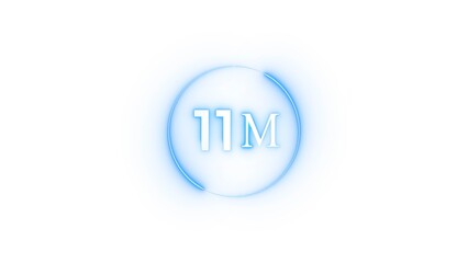 Congratulation 11M subscriber.  Neon number followers' illustration number.