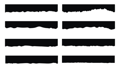 torn or ripped paper sheet, Scrapbook edge. Notebook tear or blank page split vector illustration 