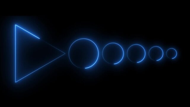 Neon button with arrow pointing to the right background..