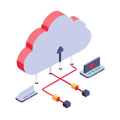 Cloud computing network Material SVG Icon