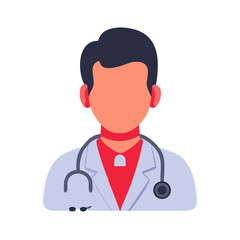 Doctor avatar with stethoscope Material SVG Icon
