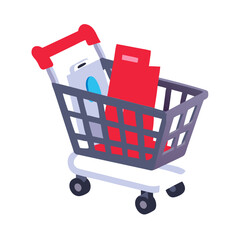 Shopping cart with items Material SVG Icon