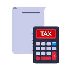 Tax document with calculator Material SVG Icon