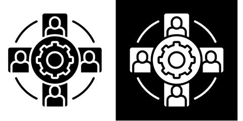 Resource Management  Icon Set White Style Collection