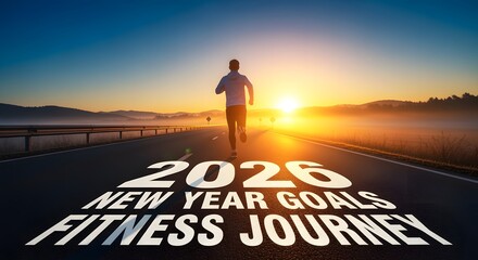 New year fitness goals journey for success in running and motivation on transparent background
