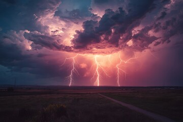 The lighting storm. The amazing lighting storm landcscape
